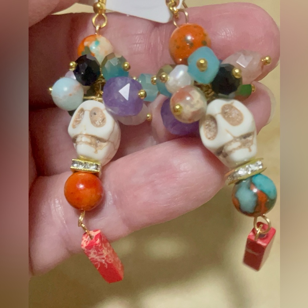 Day of the Dead Earrings Skull - Picture 5 of 5